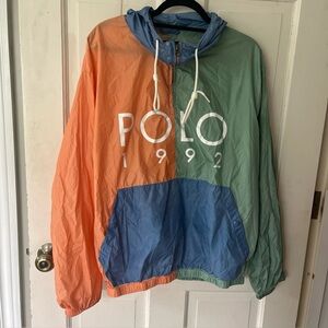POLO Ralph Lauren 1992 Pullover Hooded Windbreaker Jacket Size M Men’s Vintage